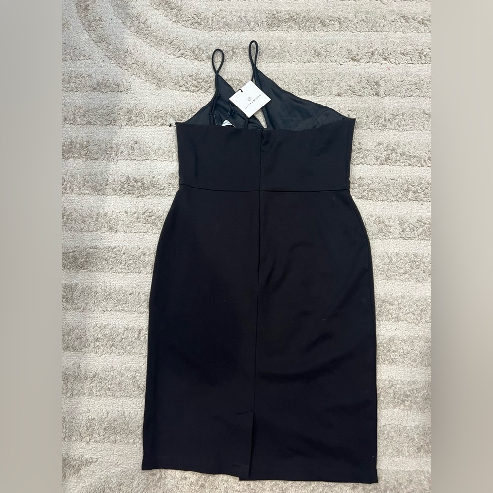 Chloe Kristyn Nicole Black One Shoulder Dress NWT Size large MSRP $328 - Picture 14 of 16